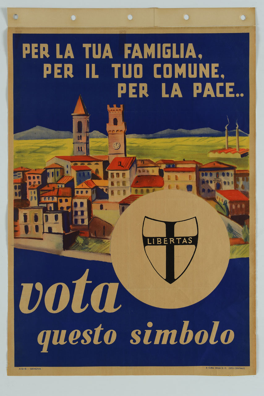 veduta di un paese (manifesto) - ambito italiano (sec. XX)