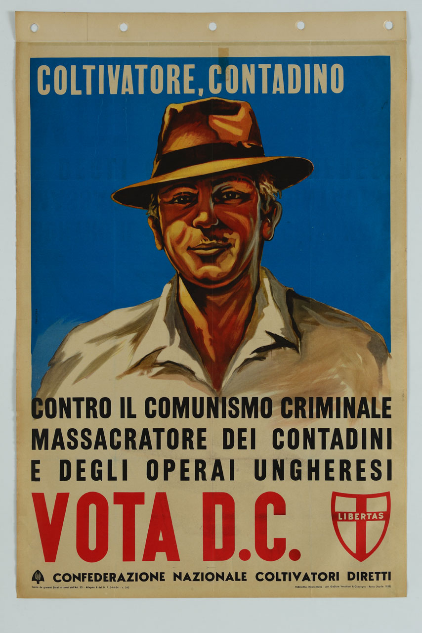 busto di contadino con cappello (manifesto) di Crea - Centro Grafico Pubblicitario (sec. XX)