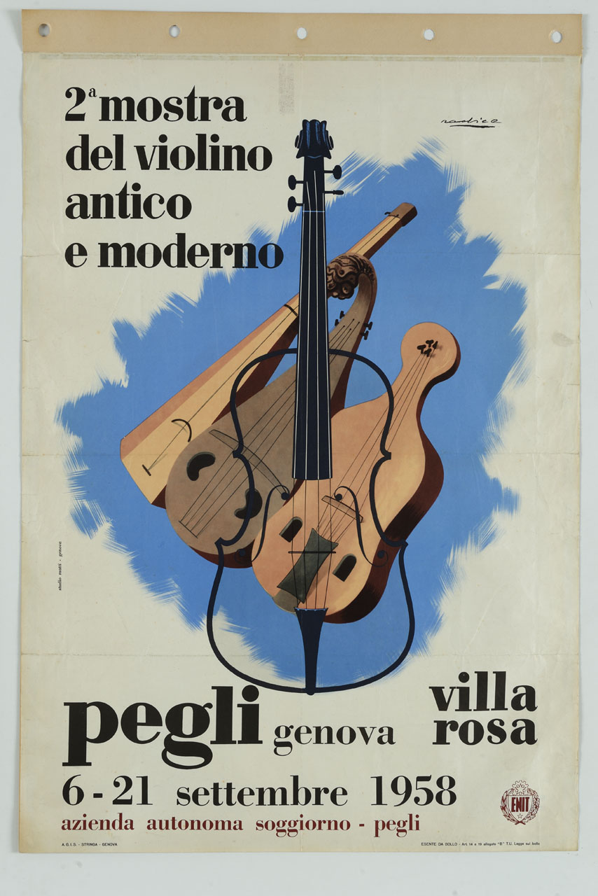 strumenti musicali ad arco e a corda (manifesto) di Radice Mario, Studio Matti (sec. XX)