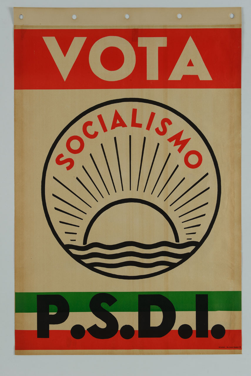simbolo del Partito Socialista Democratico Italiano (manifesto) - ambito italiano (sec. XX)