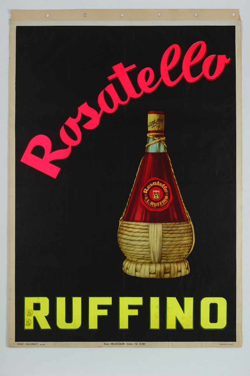 fiasco di vino rosato (manifesto) - ambito italiano (sec. XX)