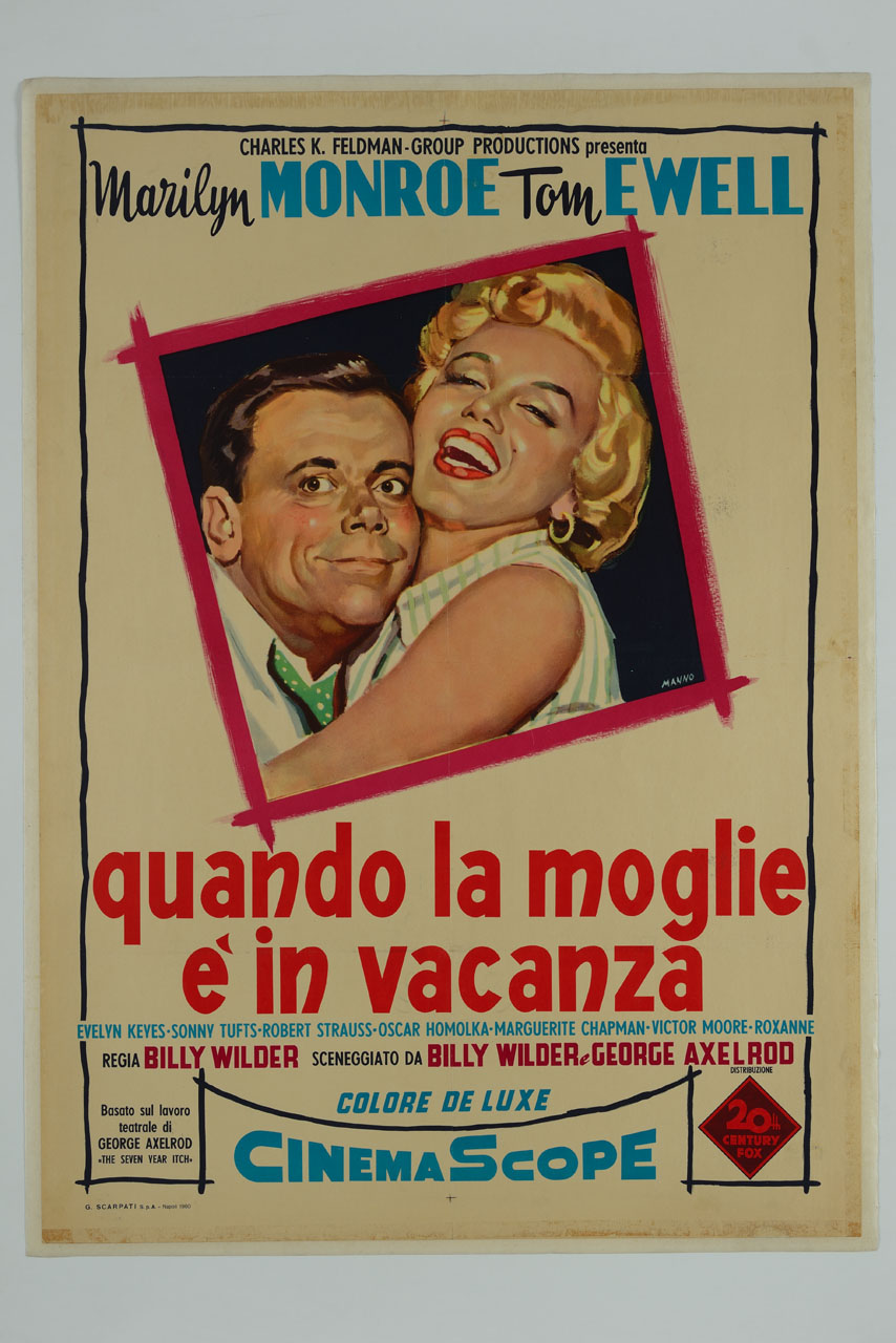 Marilyn Monroe sorridente abbraccia Tom Ewell (manifesto) di Manno Dante (sec. XX)