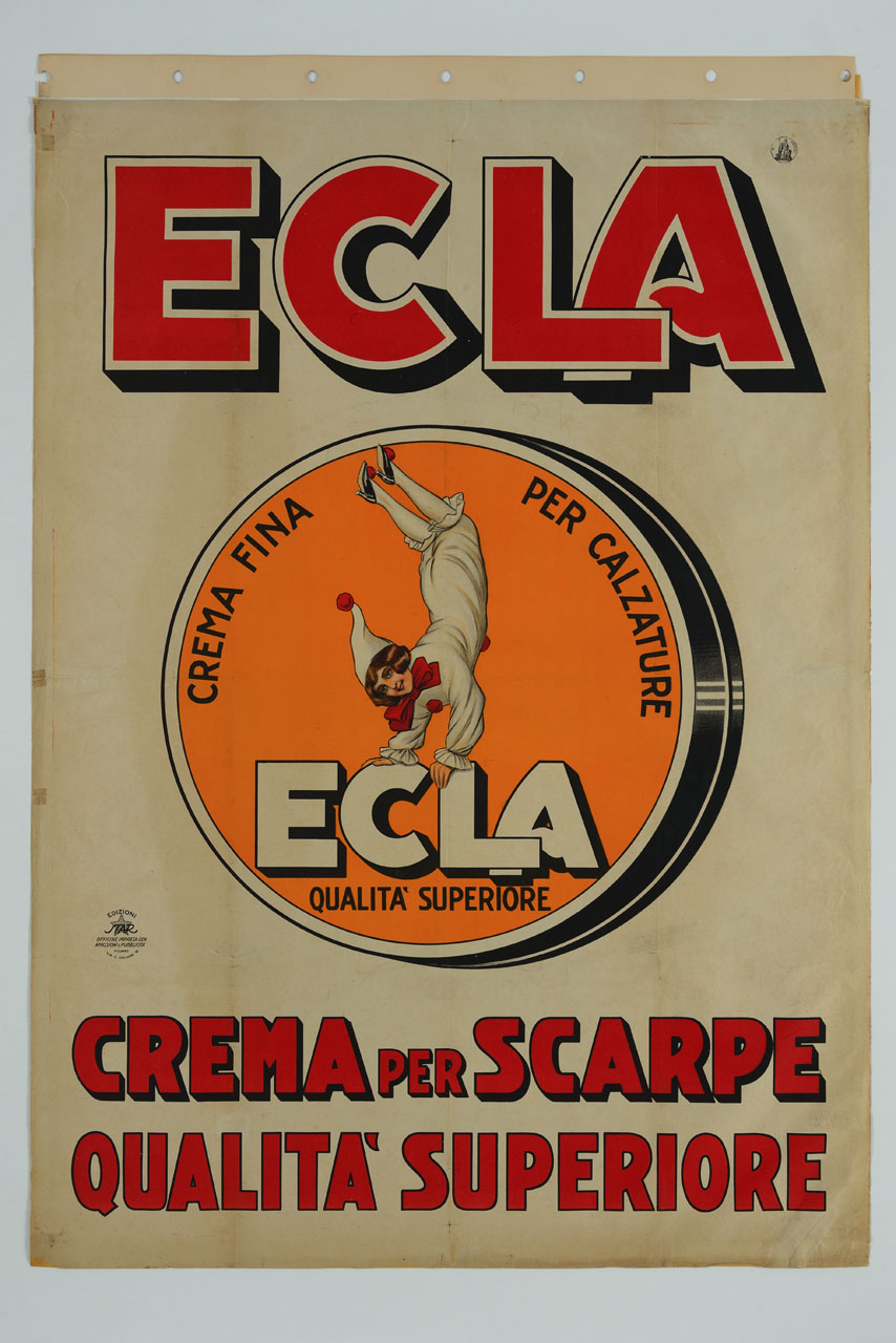 confezione di crema per calzature e marchio (manifesto) - ambito italiano (sec. XX)