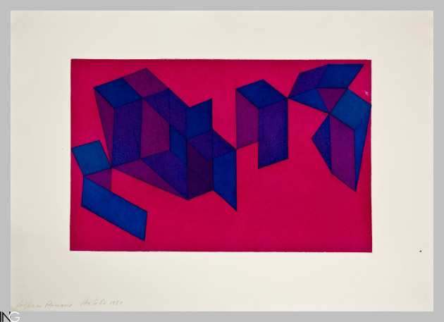 composizione astratta (stampa) di Perilli Achille (sec. XX)