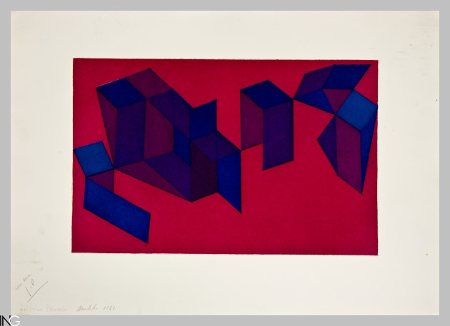 composizione astratta (stampa) di Perilli Achille (sec. XX)