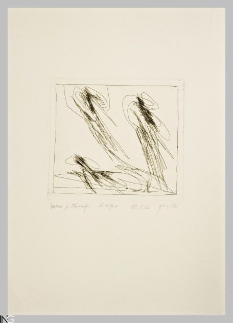 composizione astratta (stampa) di Perilli Achille (sec. XX)