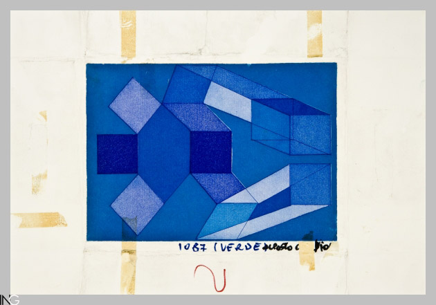 composizione astratta (stampa) di Perilli Achille (sec. XX)