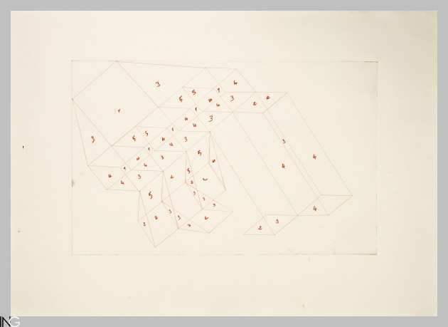composizione astratta (stampa) di Perilli Achille (sec. XX)