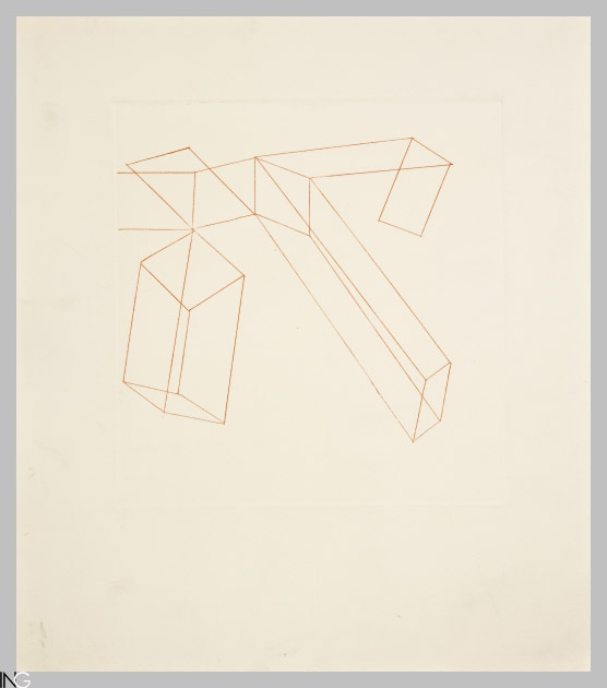 composizione astratta (stampa) di Perilli Achille (sec. XX)