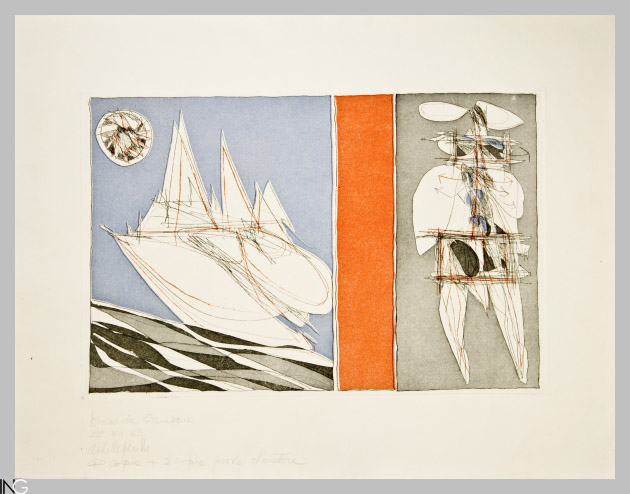 composizione astratta (stampa) di Perilli Achille (sec. XX)