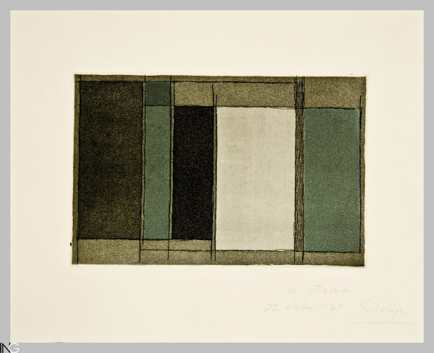 composizione astratta (stampa) di Scialoja Toti (sec. XX)