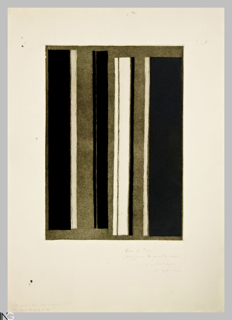 composizione astratta (stampa) di Scialoja Toti (sec. XX)