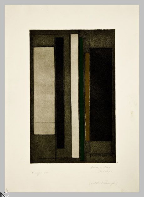 composizione astratta (stampa) di Scialoja Toti (sec. XX)