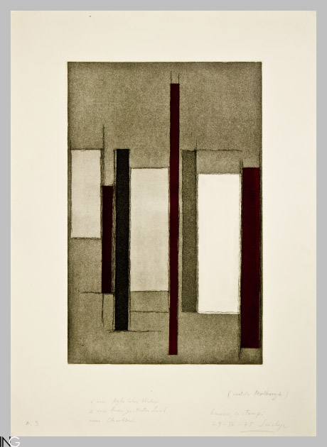 composizione astratta (stampa) di Scialoja Toti (sec. XX)