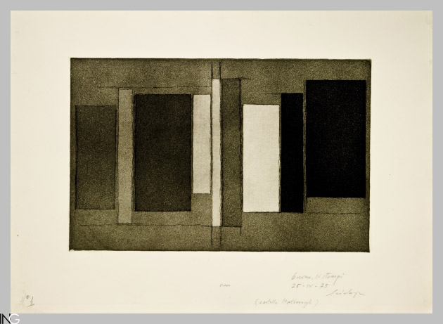 composizione astratta (stampa) di Scialoja Toti (sec. XX)