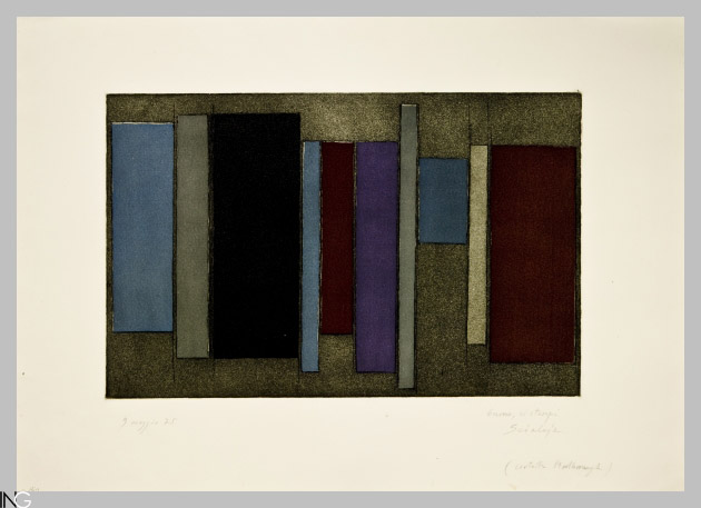 composizione astratta (stampa) di Scialoja Toti (sec. XX)