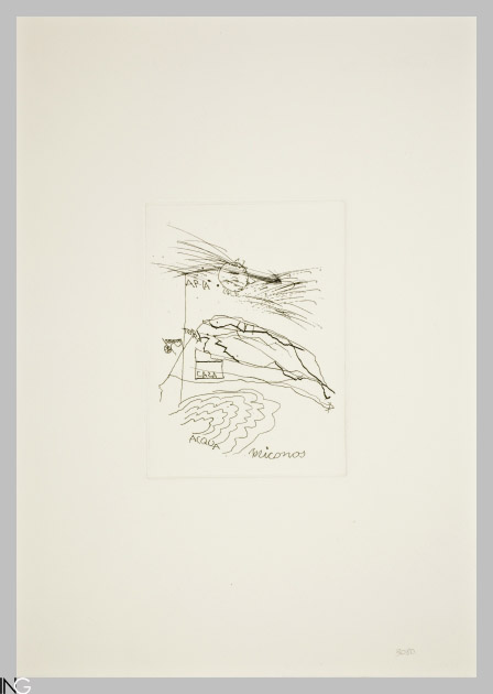 composizione con mare, terra e sole (stampa) di Novelli Gastone (sec. XX)