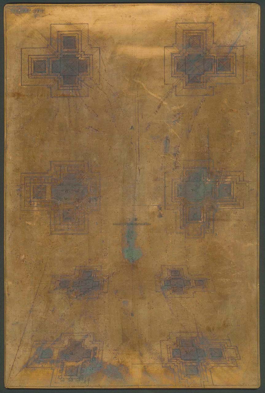 pianta di tabernacolo e sua proiezione prospettica (matrice incisa) di Pozzo Andrea (sec. XVII)