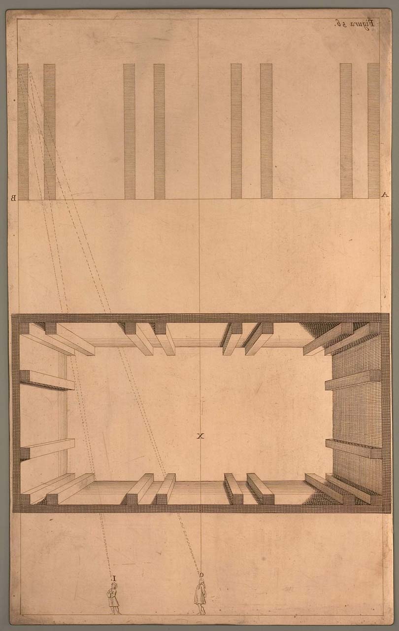 sala proiezione prospettica dal basso (matrice incisa) di Pozzo Andrea (sec. XVII)