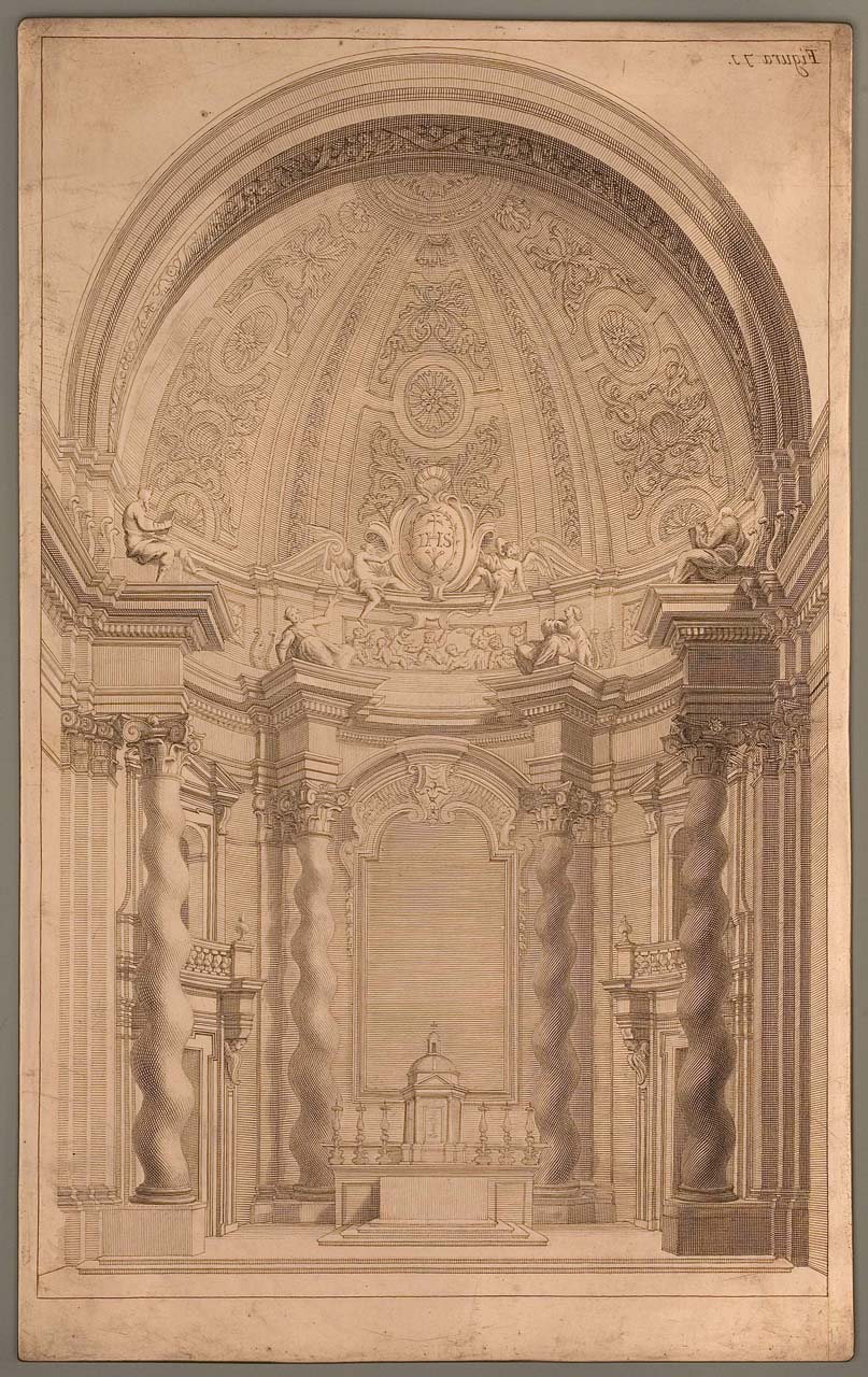 altare dipinto per la Chiesa del Gesù a Roma (matrice incisa) di Pozzo Andrea (sec. XVII)