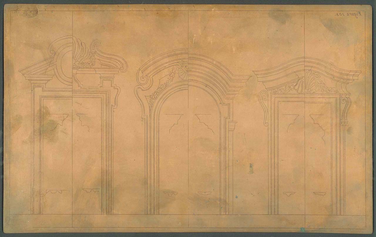 sei cornici di finestre (matrice incisa) di Pozzo Andrea, Verkruys Theodore (sec. XVII)