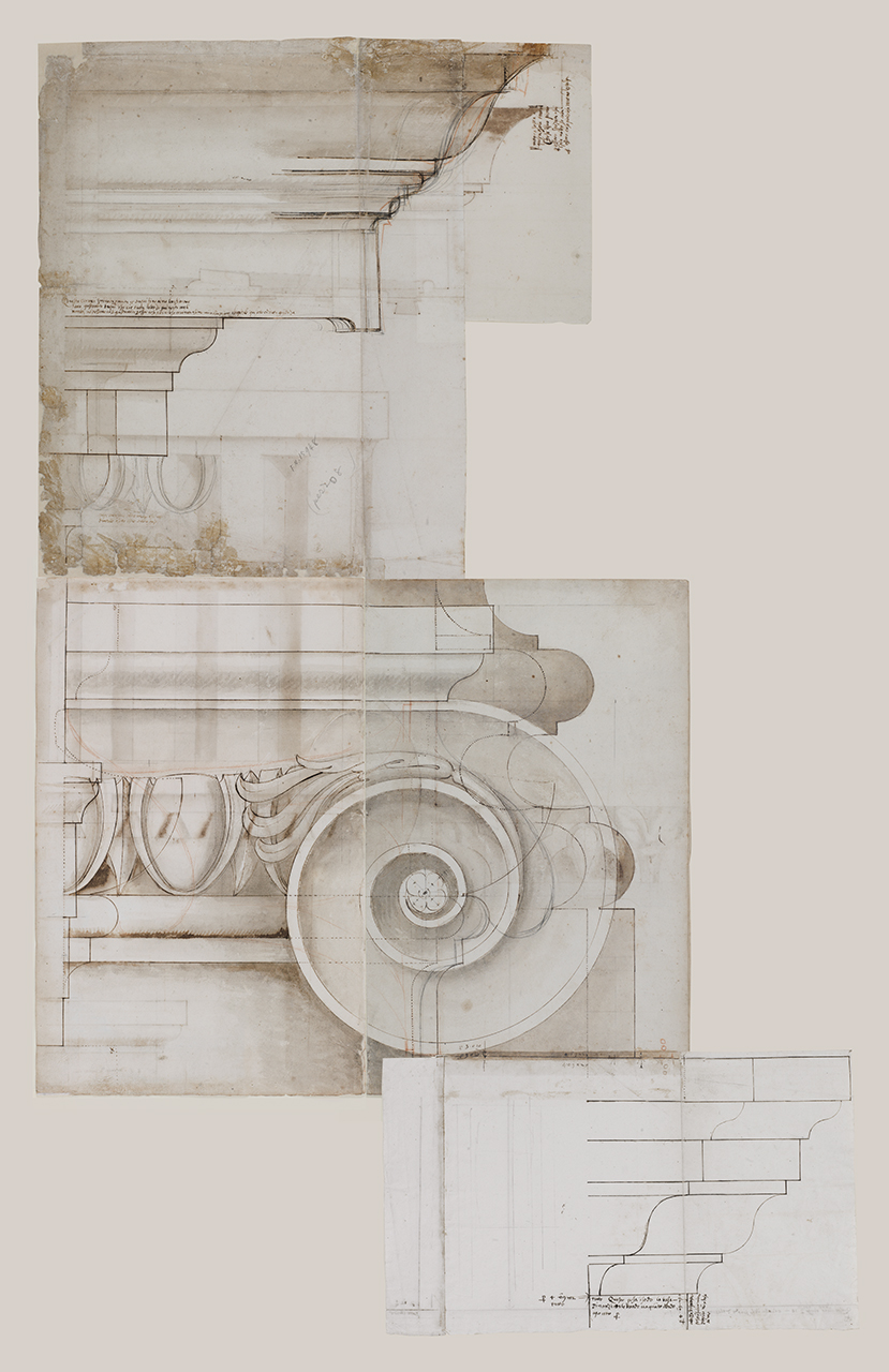 elementi architettonici del secondo ordine del Teatro di Marcello (disegno architettonico) di Alberti Alberto (sec. XVI)