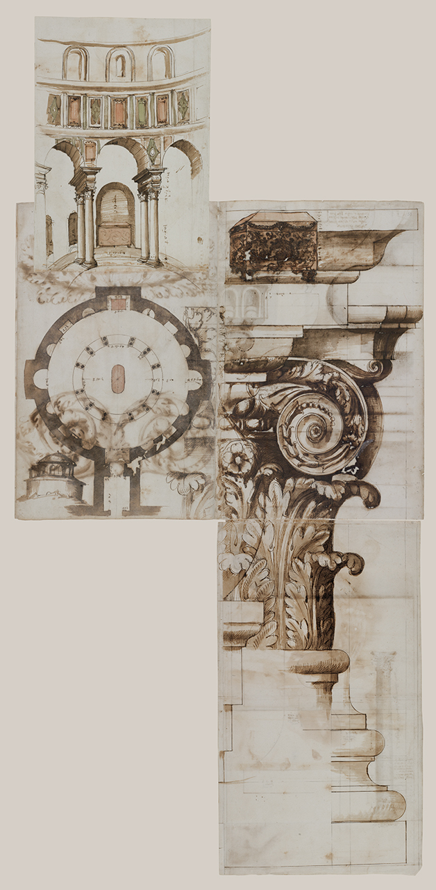 Mausoleo di Santa Costanza (disegno architettonico) di Alberti Alberto (sec. XVI)