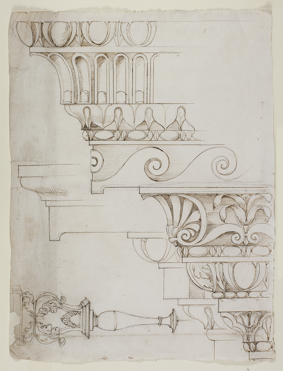 elementi architettonici, parte dalla chiesa dei SS. Quattro Coronati (disegno architettonico) di Alberti Alberto (sec. XVI)
