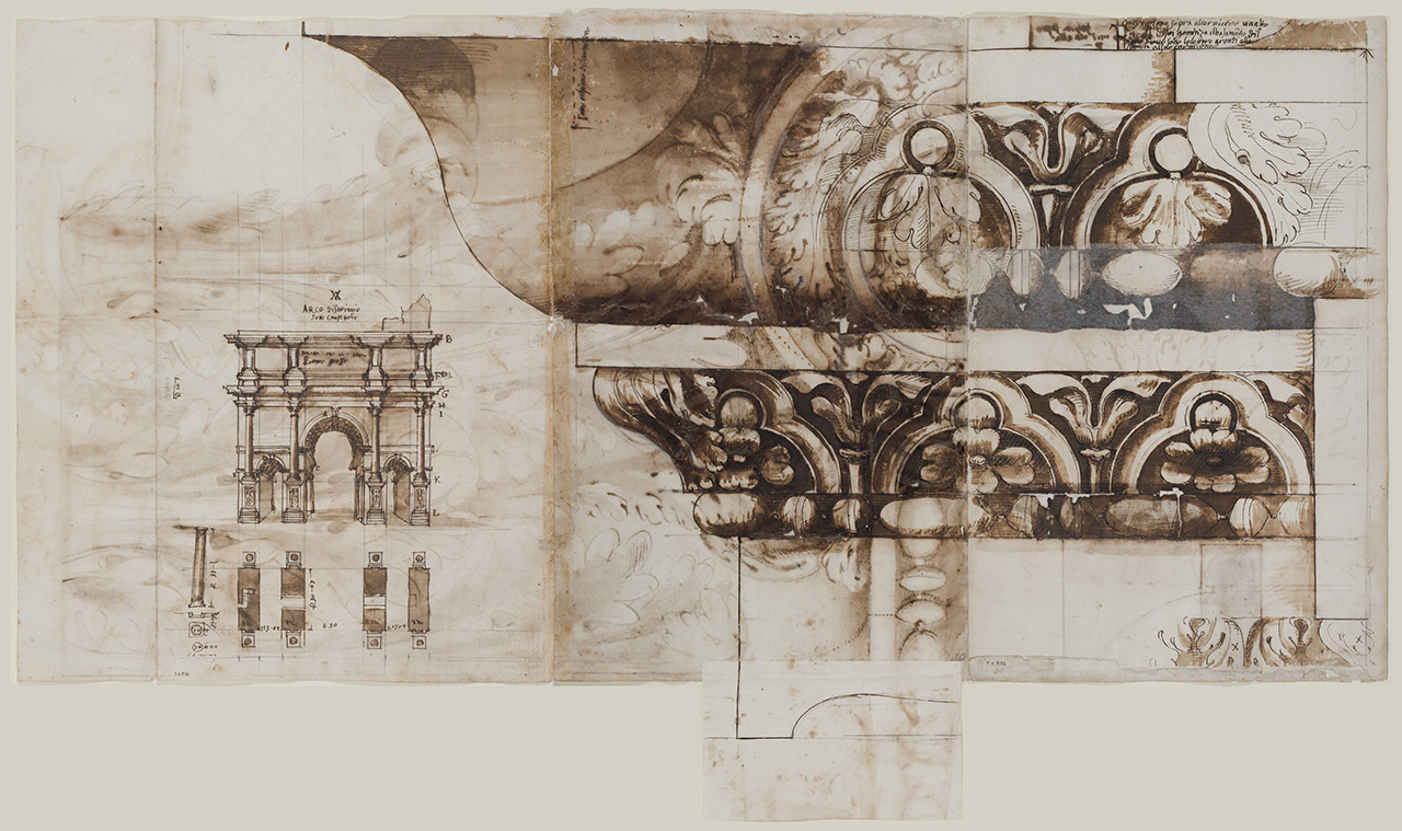 Arco di Settimio Severo (disegno architettonico) di Alberti Alberto (sec. XVI)