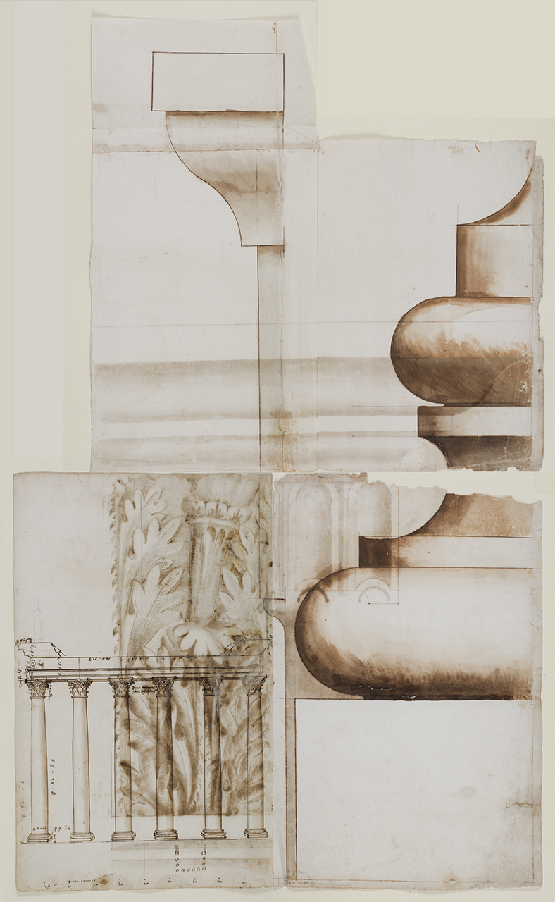 Tempio di Antonino e Faustina (disegno architettonico) di Alberti Alberto (sec. XVI)
