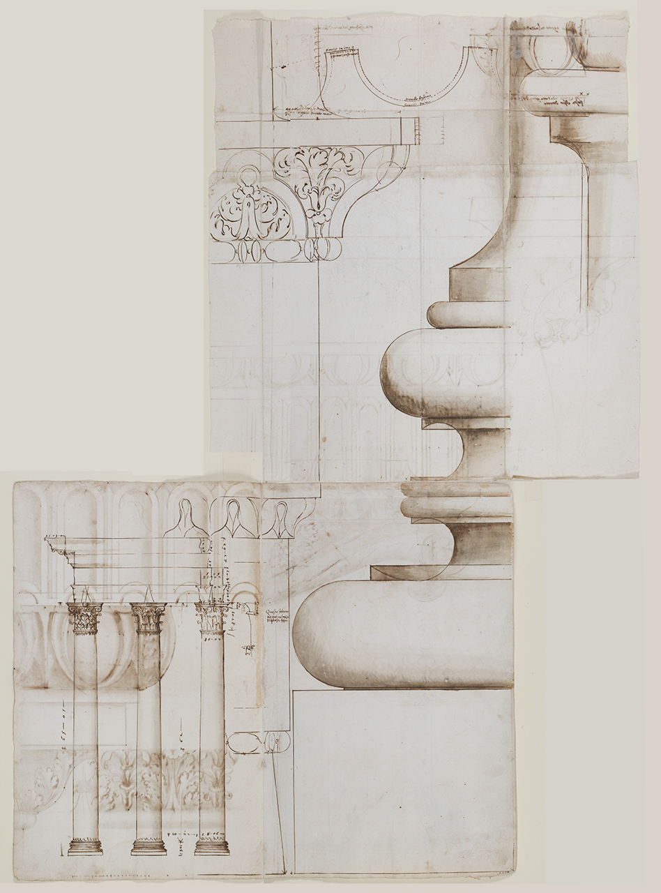 Tempio dei Castori (disegno architettonico) di Alberti Alberto (sec. XVI)