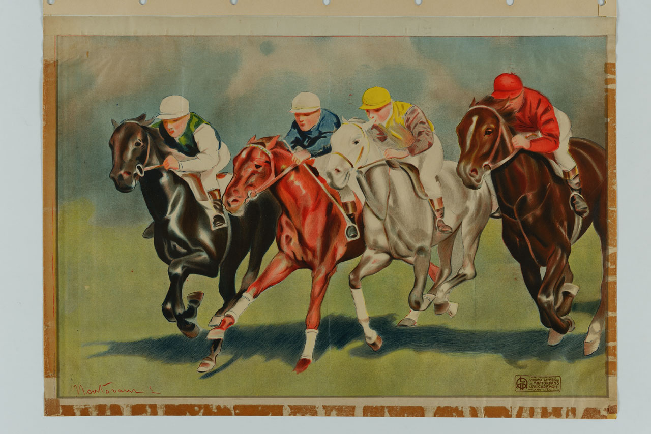 corsa al galoppo (manifesto) di Mantovani Luigi (sec. XX)