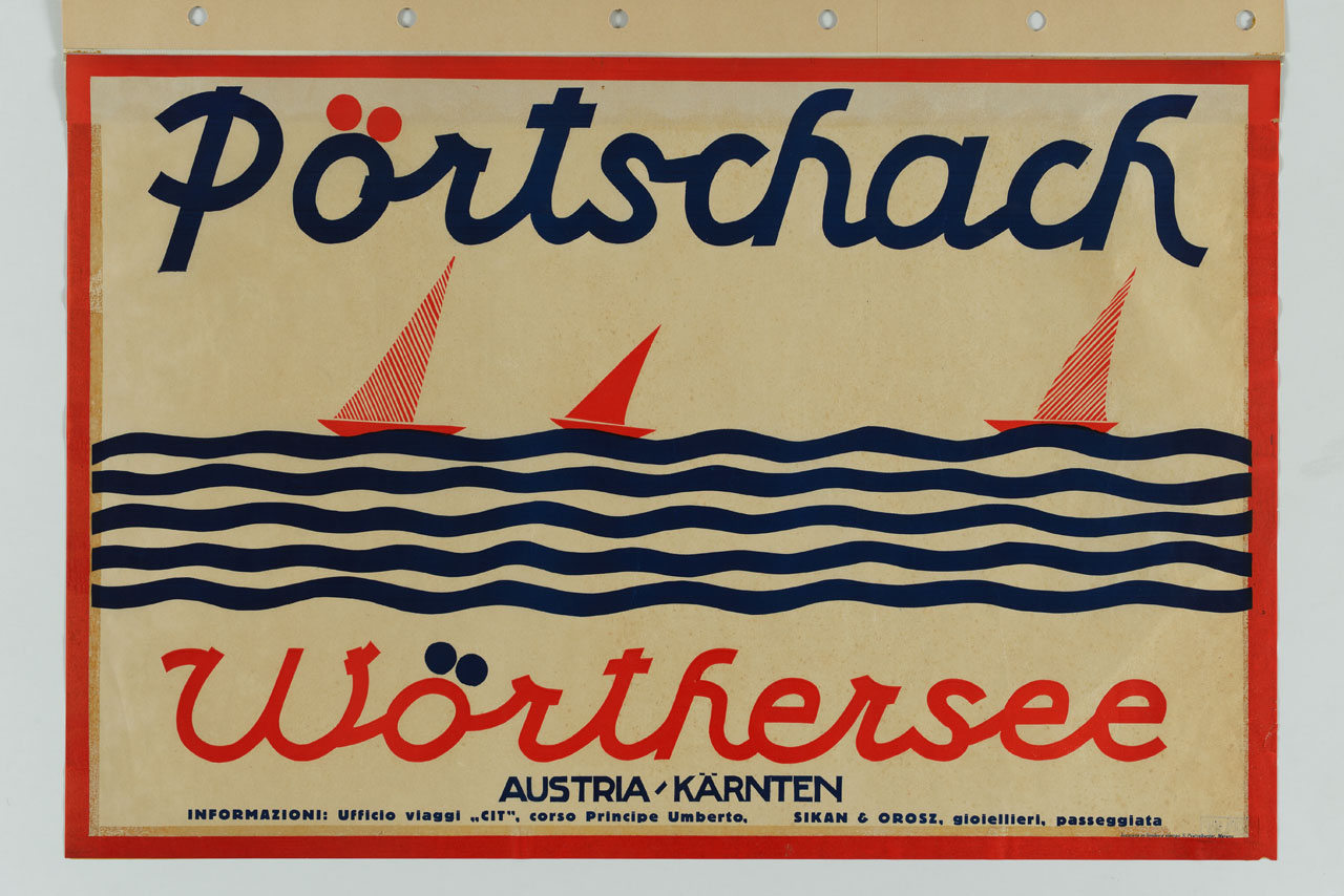 barche a vela in navigazione (manifesto) - ambito austriaco (sec. XX)