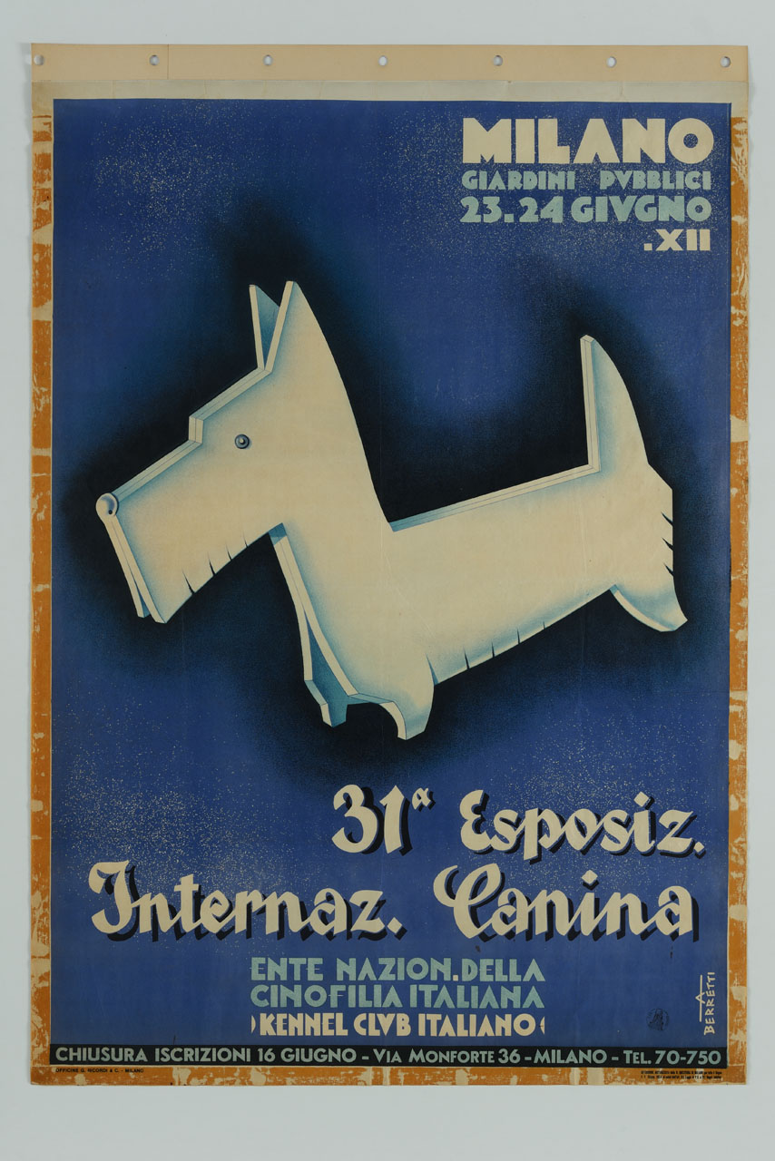 sagoma di cane da compagnia (manifesto) di Berretti Alessandro (sec. XX)