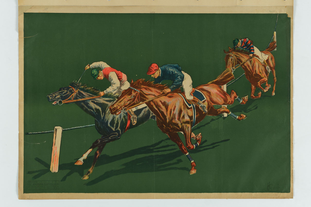 gara di galoppo (manifesto) di Cenni Italo (sec. XX)