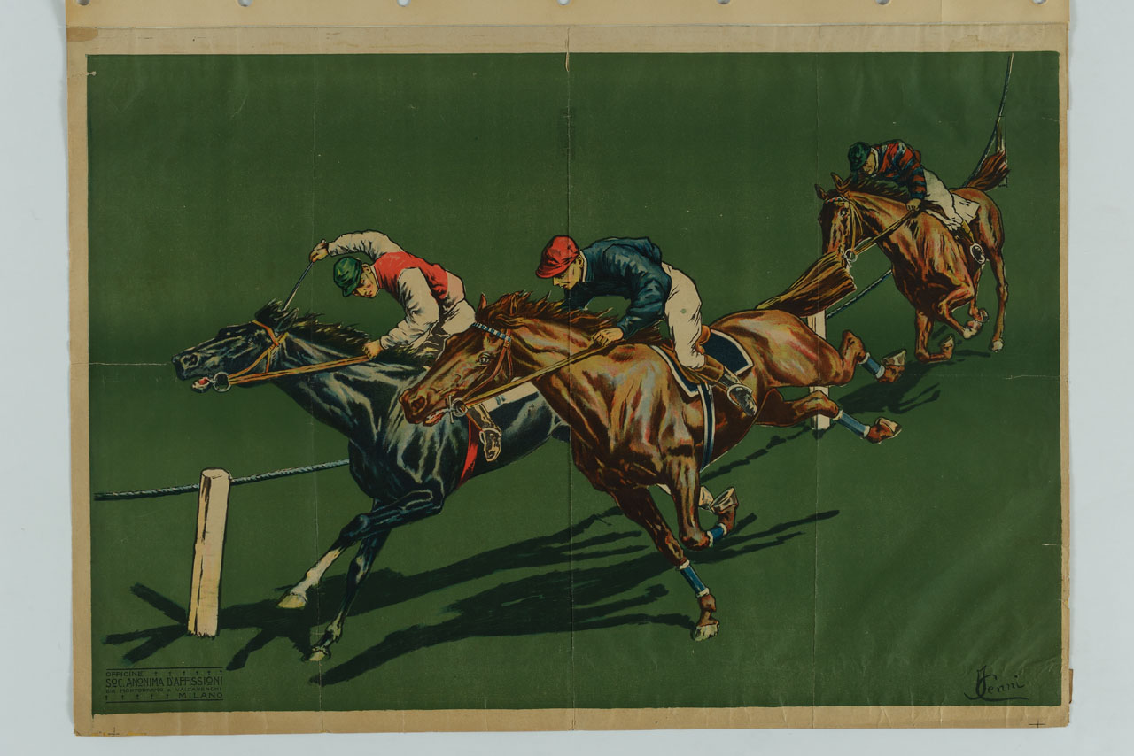 gara di galoppo (manifesto) di Cenni Italo (sec. XX)