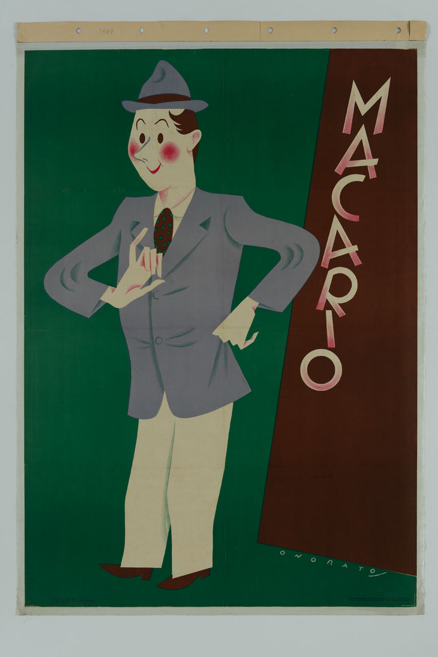 caricatura di Erminio Macario (manifesto) di Onorato Umberto (sec. XX)