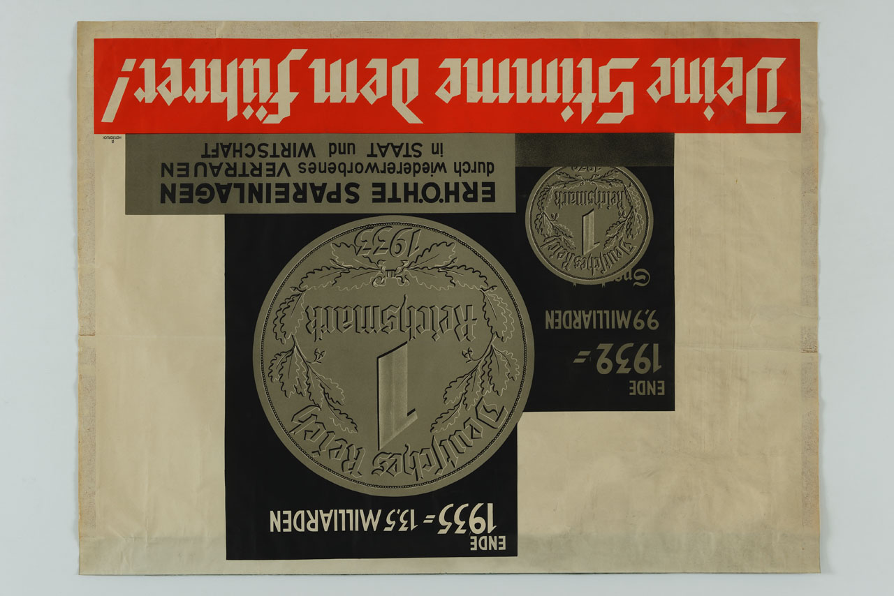 due monete da un marco tedesco (manifesto) - ambito tedesco (sec. XX)