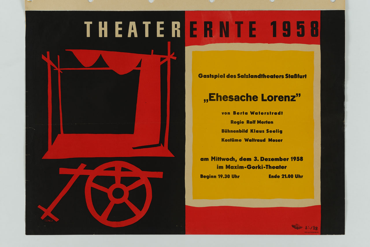 carro per teatro di strada (manifesto) di Ernst - ambito tedesco (sec. XX)