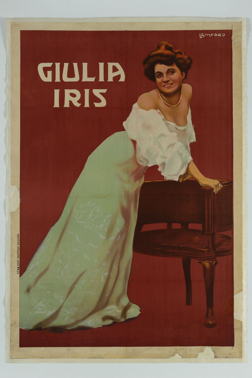ritratto di Giulia Iris (manifesto) di Bompard Luigi (inizio sec. XX)
