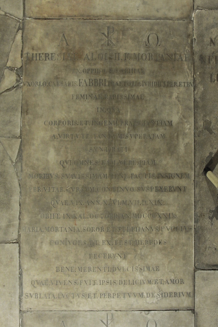 lapide tombale - produzione toscana (secondo quarto sec. XIX)