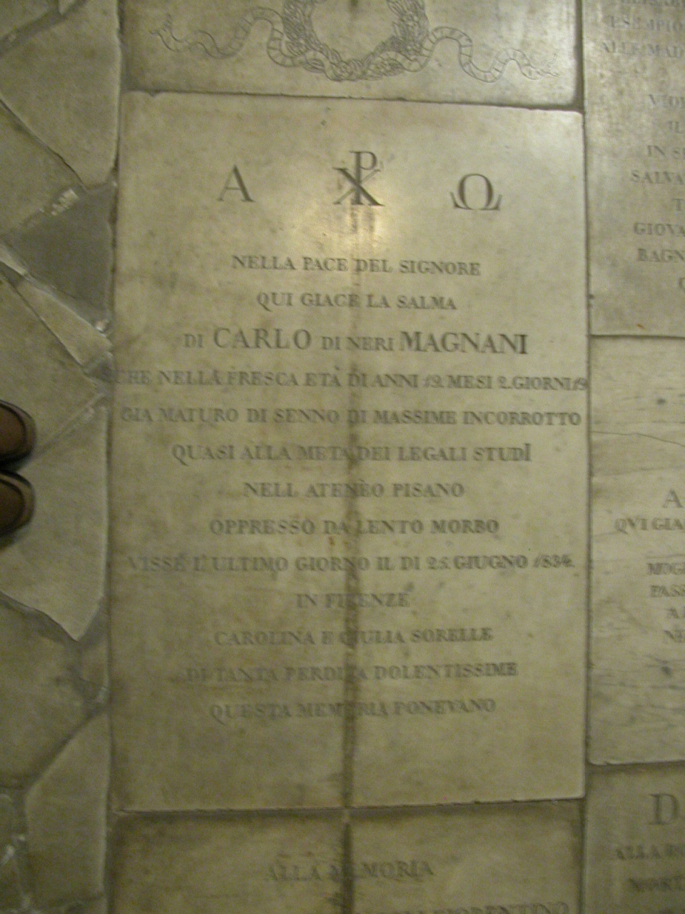 lapide tombale - produzione toscana (secondo quarto sec. XIX)