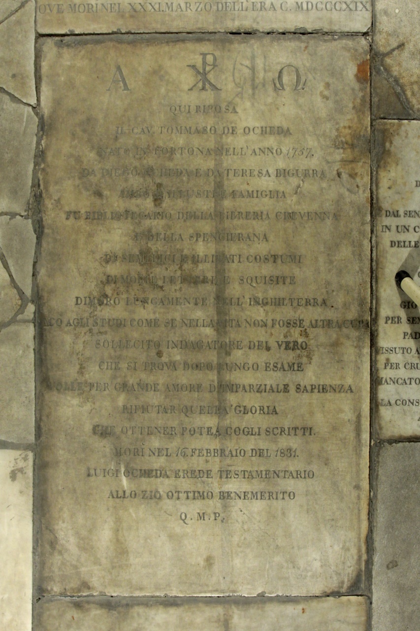 lapide tombale - produzione toscana (secondo quarto sec. XIX)
