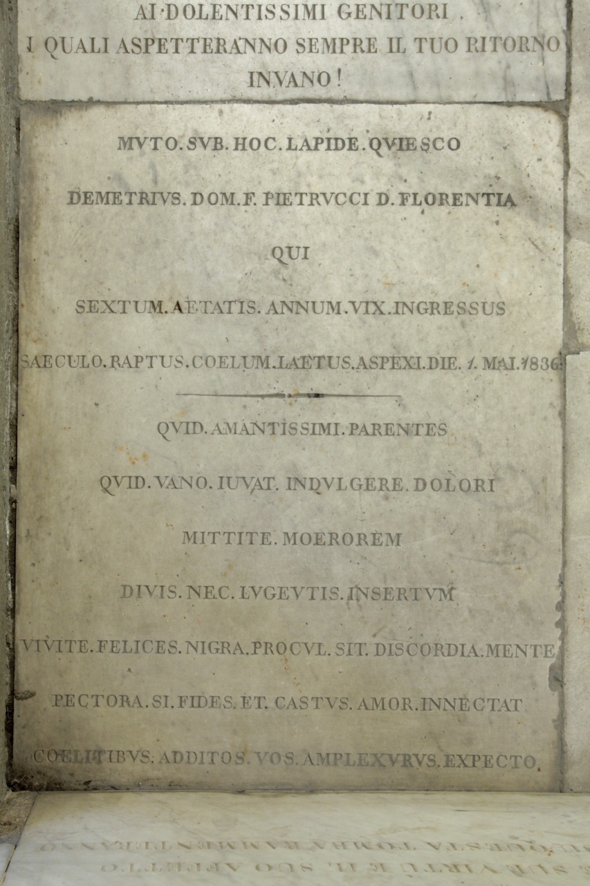 lapide tombale - produzione toscana (secondo quarto sec. XIX)
