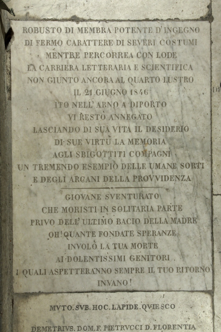 lapide tombale - produzione toscana (secondo quarto sec. XIX)