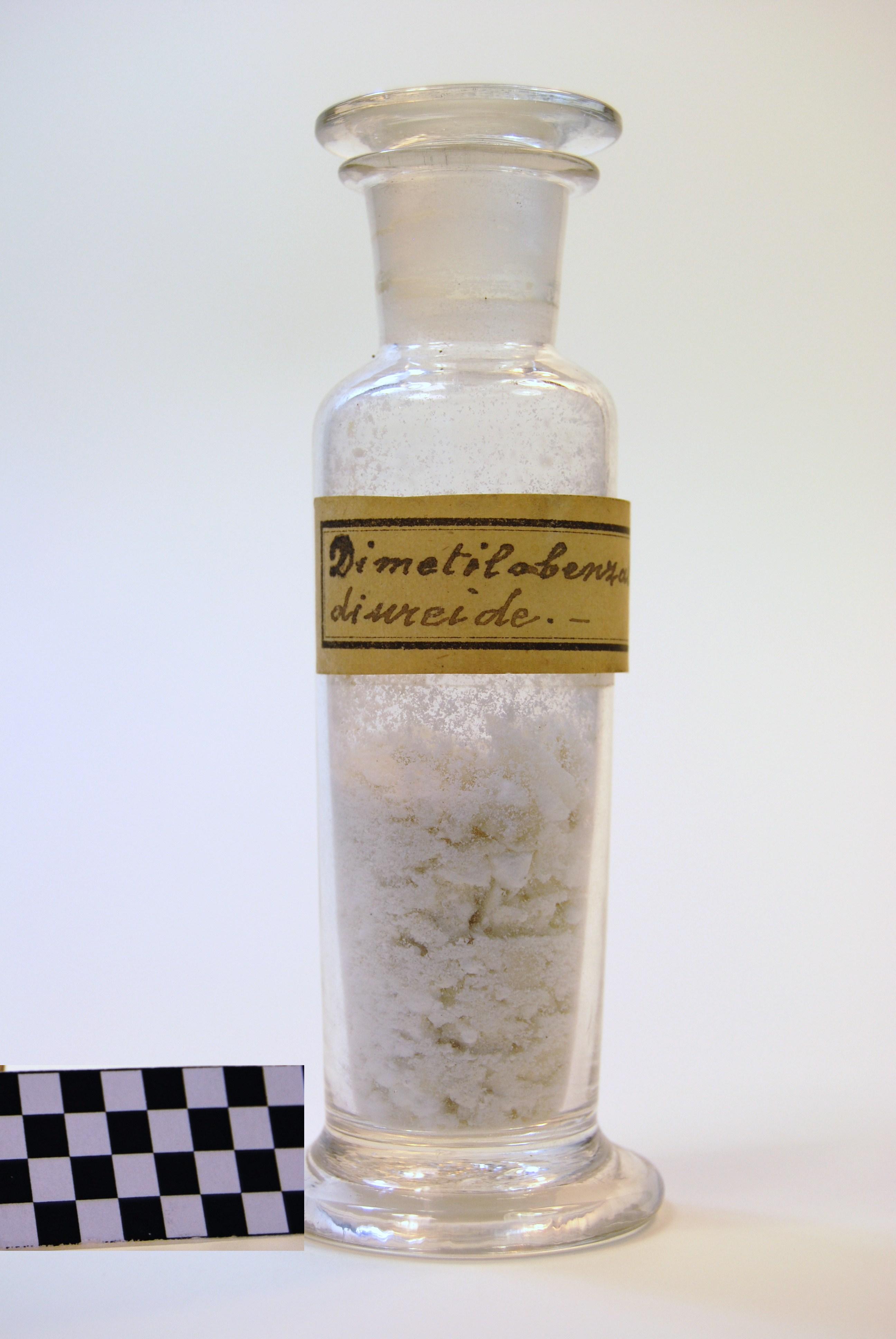 dimetilobenzaldiureide (prodotto chimico, di sintesi) di Ugo Schiff (laboratorio) - scuola chimica fiorentina (metà/ inizio XIX/ XX)