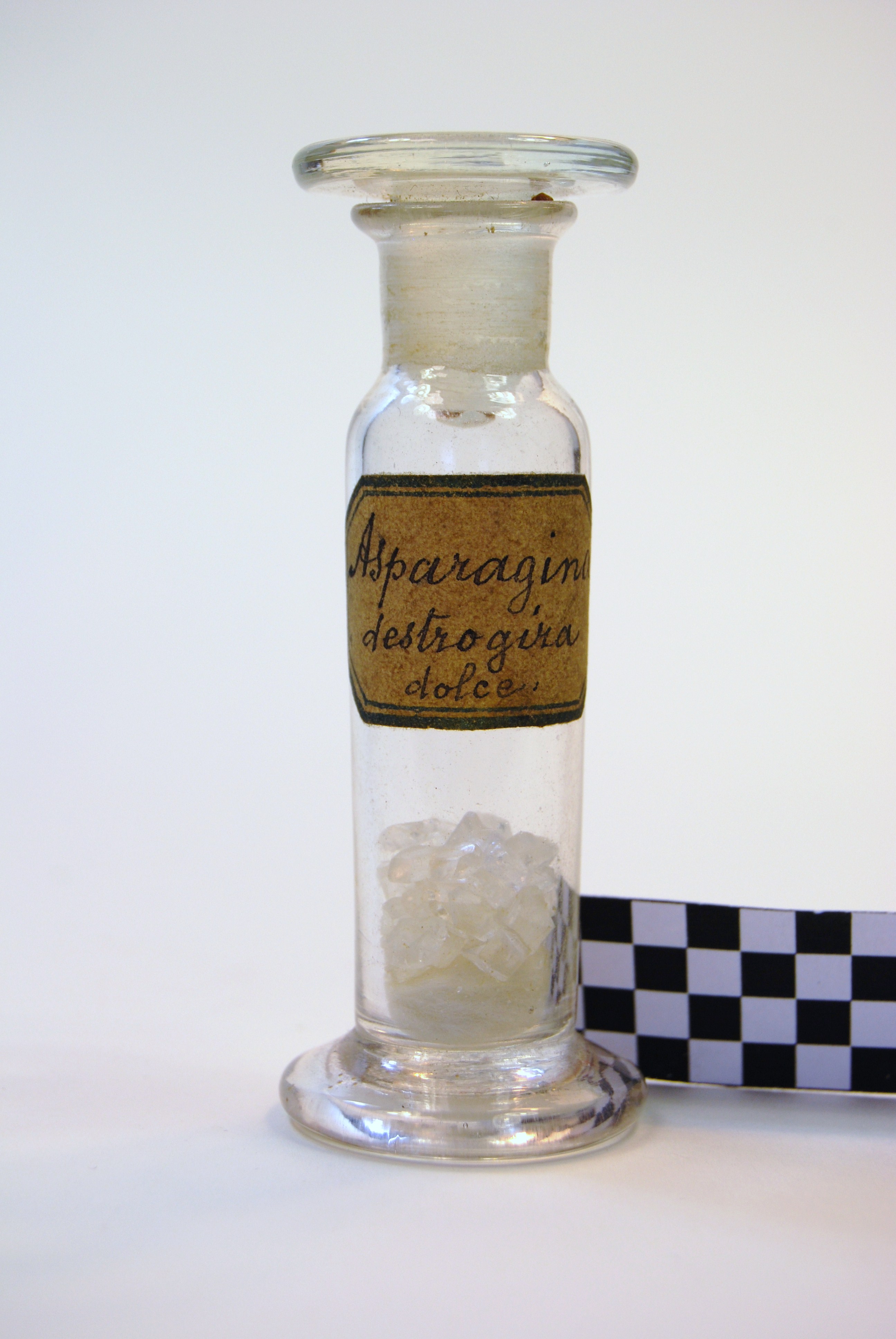 asparagina destrogira dolce (prodotto chimico, di sintesi) di Arnaldo Piutti (attribuito) - scuola chimica fiorentina, scuola chimica torinese (metà/ inizio XIX/ XX)