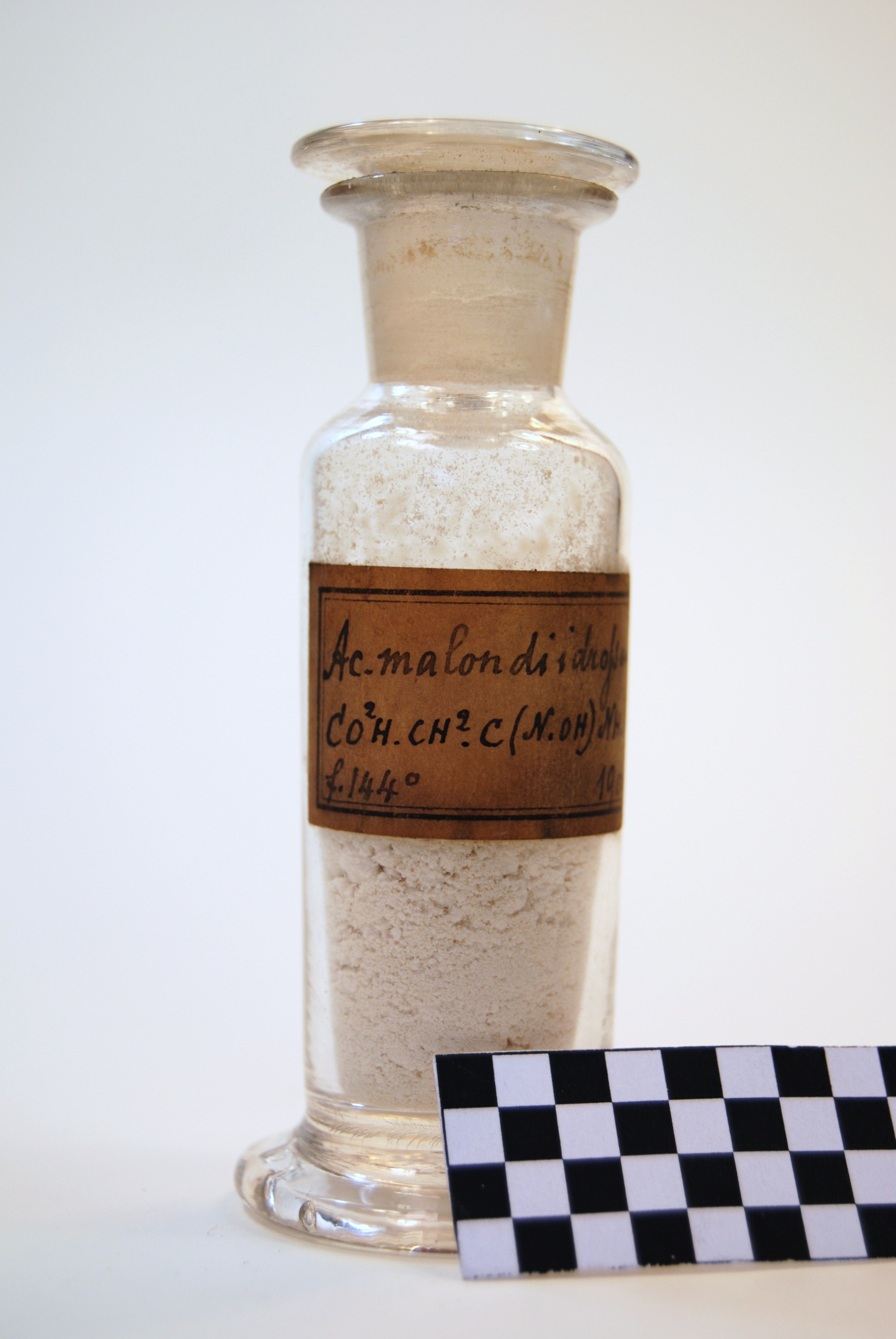 acido malon diidrossamico (prodotto chimico, di sintesi) di Ugo Schiff (laboratorio) - scuola chimica fiorentina (metà/ inizio XIX/ XX)