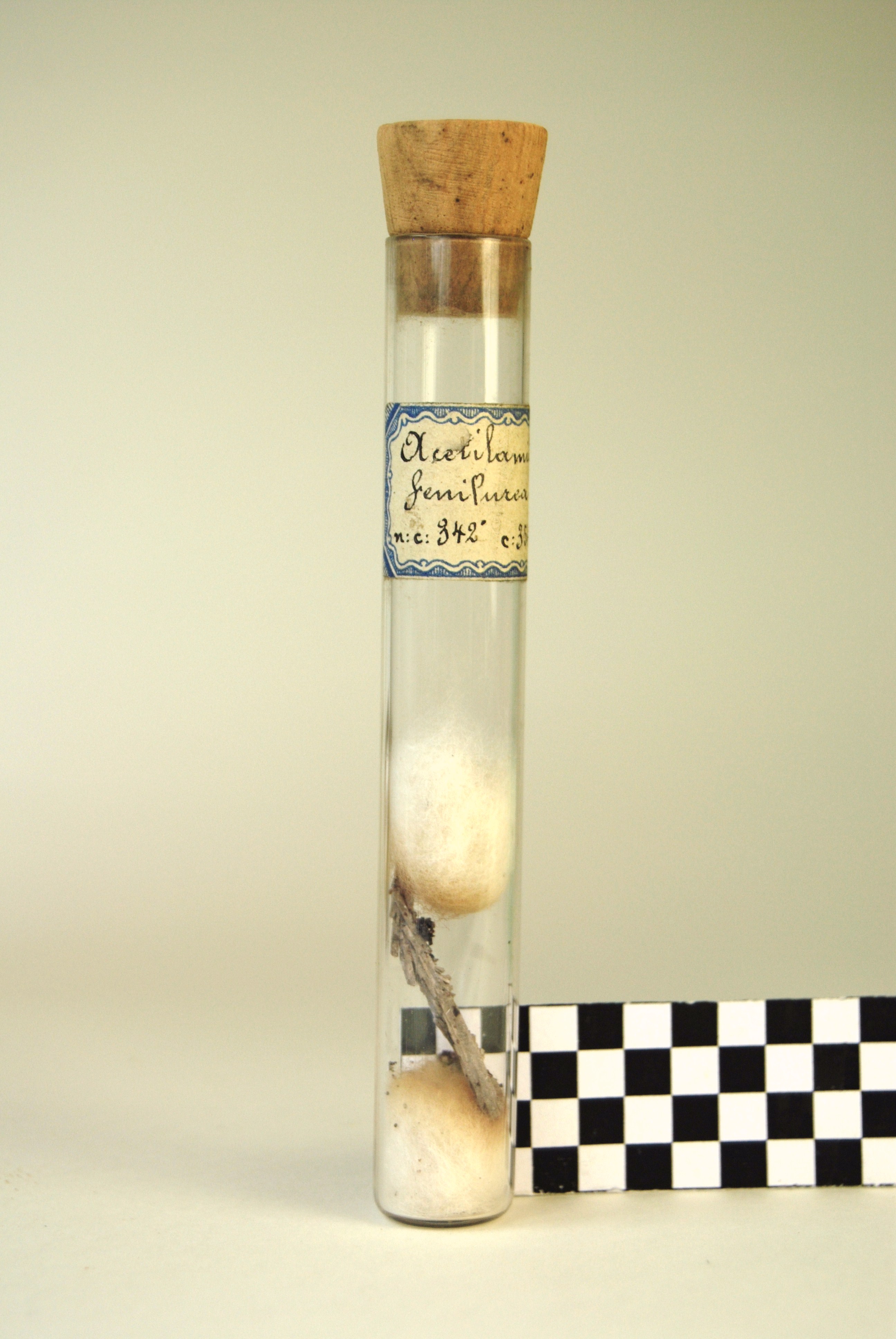 acetilamidofenilurea (prodotto chimico, di sintesi) di Ugo Schiff (laboratorio) - scuola chimica fiorentina (metà/ inizio XIX/ XX)