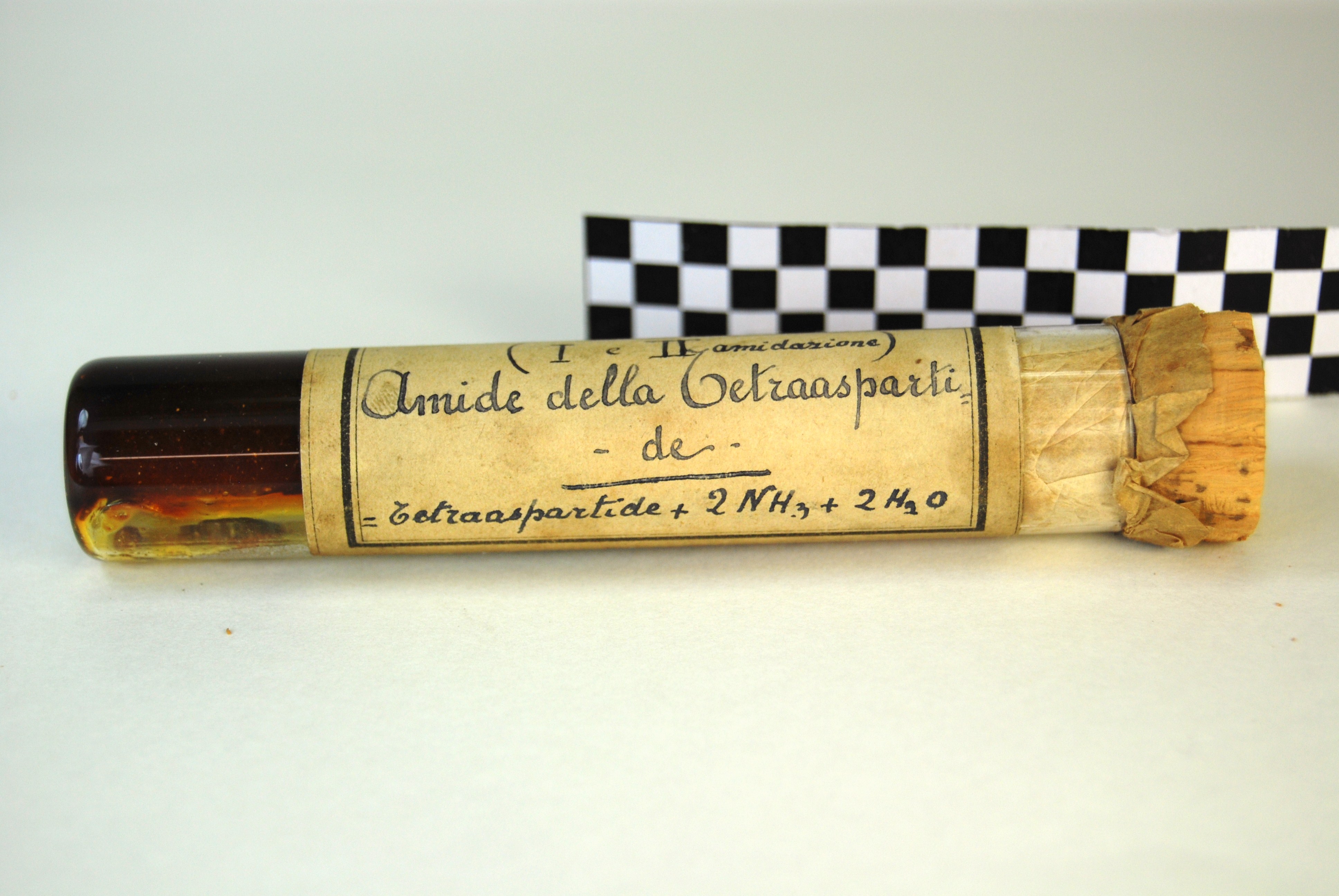 amide della tetraspartide (prodotto chimico, di sintesi) di Ugo Schiff (laboratorio) - scuola chimica fiorentina (metà/ inizio XIX/ XX)